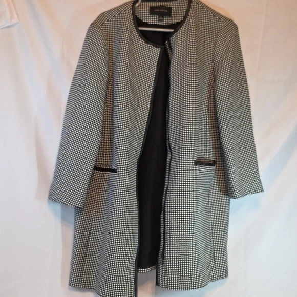 Ann Taylor Jacket In Black With White Dots. Size L - Picture 5 of 9